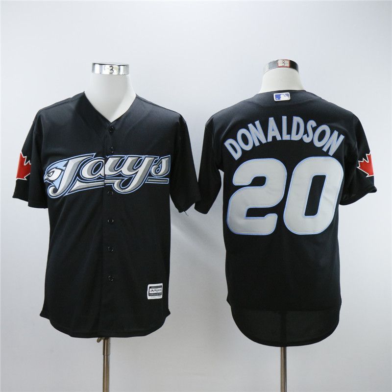 Men Toronto Blue Jays #20 Donaldson Black Throwback MLB Jerseys